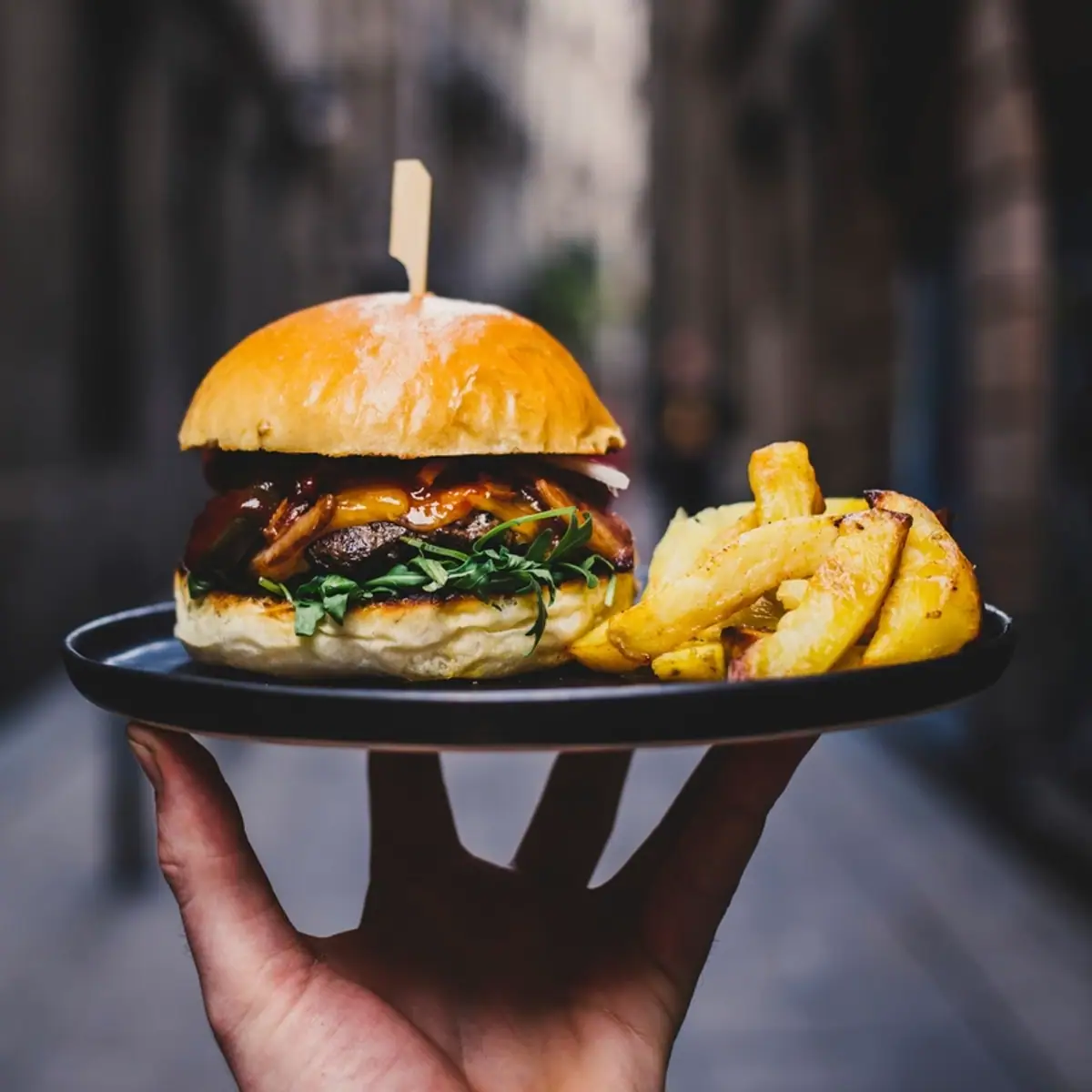 Babuka Express burger and fries combo ready for delivery